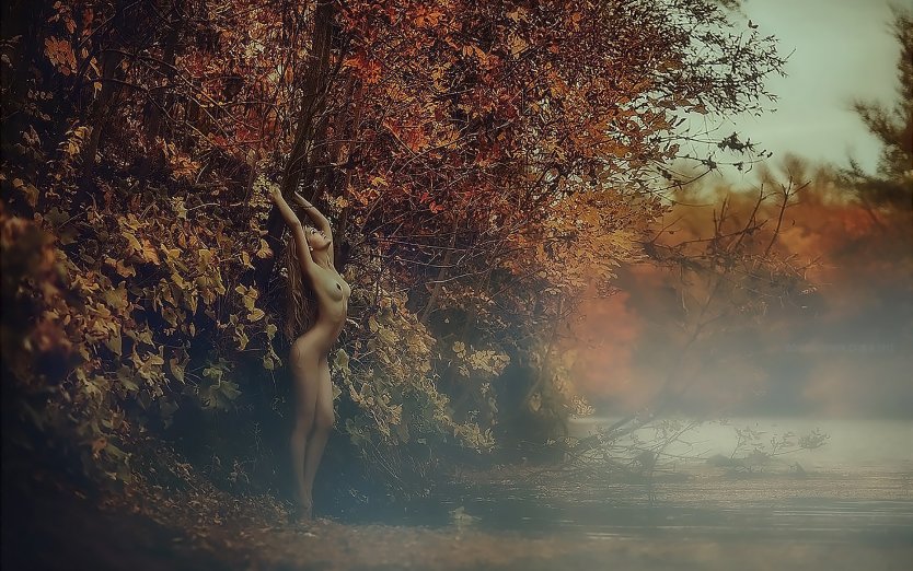Эротический фотосет в лесу